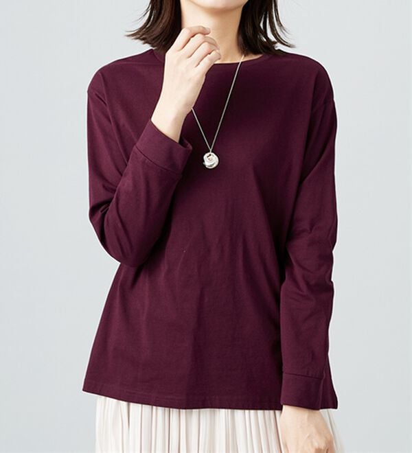 BELLUNA（ベルーナ）の「綿１００％大人顔サマ見え裾タックデザインプルオーバー（カットソー）」｜詳細画像