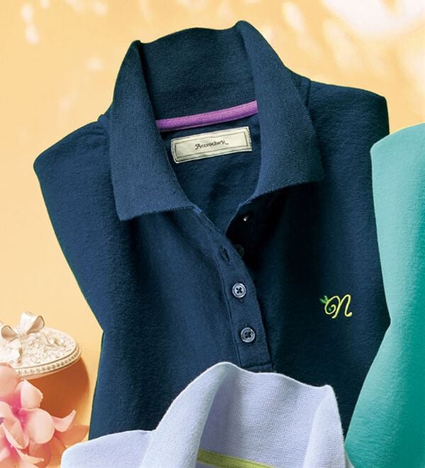 ルフラン（ルフラン）の「さらっとアクティブポロシャツ（ポロシャツ）」｜ネイビー
