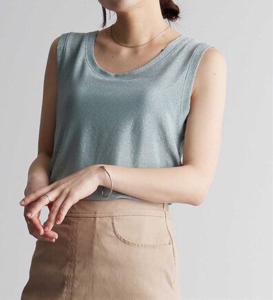 RANAN（ラナン）の「ひんやり！ラメタンクトップ（タンクトップ・キャミソール）」