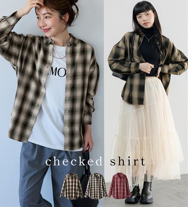 BELLUNA（ベルーナ）の「サラッと軽い！チェック柄シャツ（シャツ）」｜詳細画像