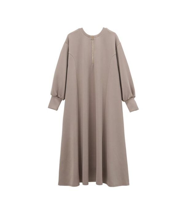 GeeRA（ジーラ）の「【再入荷】1枚で決まる！ハーフジップフレアワンピース（カットソーワンピース）」｜詳細画像