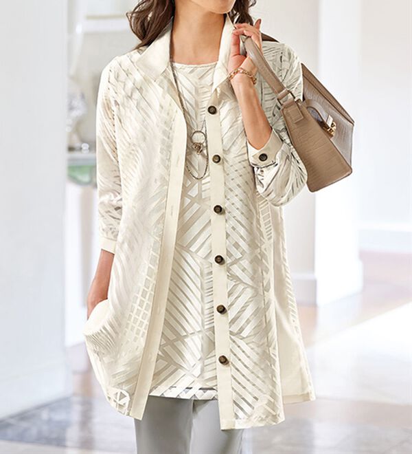 BELLUNA（ベルーナ）の「幾何柄オパールジャケットアンサンブル（その他ジャケット）」｜詳細画像