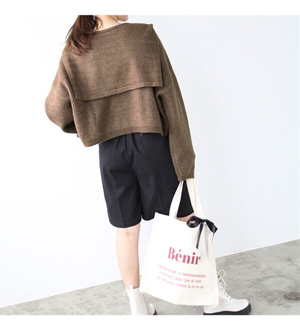 GeeRA（ジーラ）の「セーラーカラーショート丈ニット（ニットカーディガン）」｜詳細画像