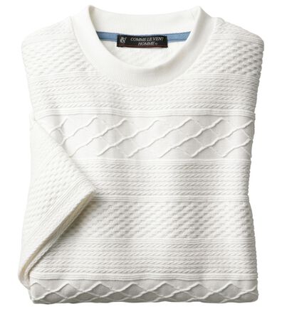 「＜コムルヴァン・オム＞５０代からの涼感ジャカードＴシャツ（メンズＴシャツ）」