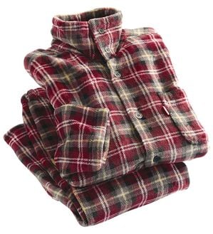 「＜ホカロン＞吸湿発熱肩キルトフリースパジャマ（メンズルームウェア）」｜ワイン