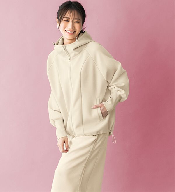 BELLUNA（ベルーナ）の「【ＳＭＡＲＴ　ＥＣＯ　ＪＥＲＳＥＹ】異素材切替スカート（ロングスカート）」｜詳細画像