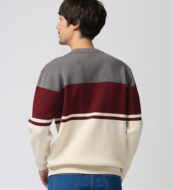REMEN'S（リメンズ）の「【洗える】やわらかタッチボーダークルーネックセーター（メンズニット・セーター）」｜詳細画像