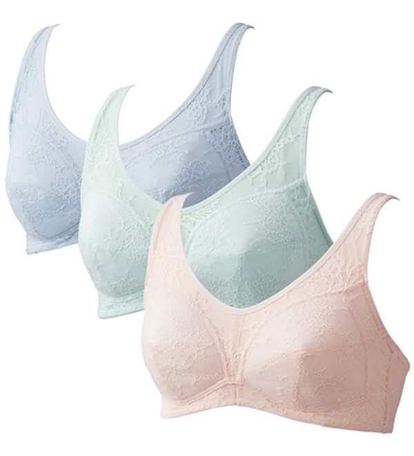 LAVIENNE（ラヴィエンヌ）の「【３色組】肌あたりやさしいノンワイヤーブラ（ノンワイヤーブラ）」｜3色組