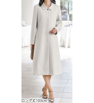 BELLUNA（ベルーナ）の「はっ水加工フォーマルコート（ライナー付）（ロングコート）」｜ライトグレー