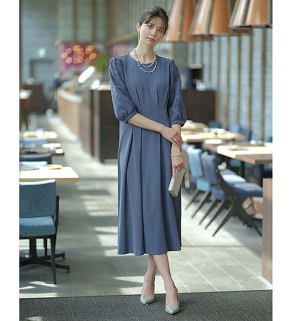 BELLUNA（ベルーナ）の「ゆったり袖レースワンピース（その他ワンピース）」｜詳細画像