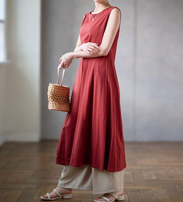 RANAN（ラナン）の「綿１００％フレアーロングワンピース（ロングワンピース）」｜詳細画像