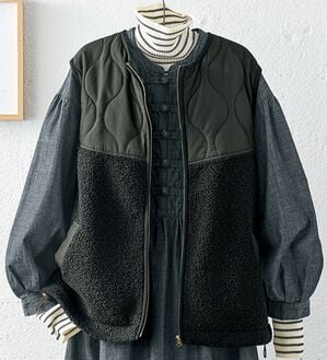 BELLUNA（ベルーナ）の「＜＆ｃｏｃｏｃｈｉ＞ボア切替中わたベスト（ベスト）」｜詳細画像