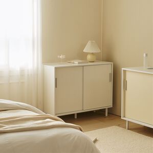 iellio（イエリオ）の「Ｒｏｏｍｎｈｏｍｅ北欧風モダンキャビネット＜収納　キャビネット　スクエアキャビネット　ラック　収納棚＞（リビング収納）」｜ナチュラル