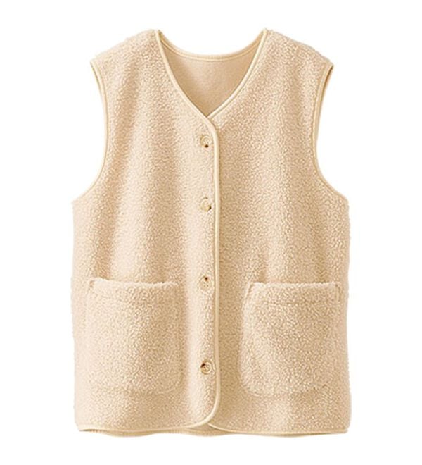 BELLUNA（ベルーナ）の「着回し自在！裏フリースあったかプードルボアベスト（ベスト）」｜詳細画像