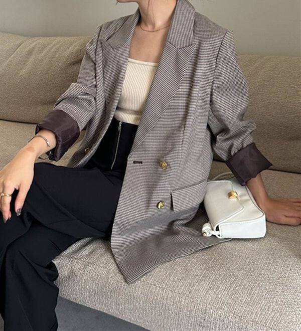 RANAN（ラナン）の「洗える！ゴールド調ボタンWテーラードジャケット（テーラードジャケット）」｜詳細画像