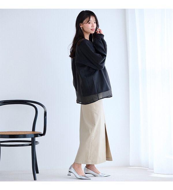 RANAN（ラナン）の「裏起毛シアー素材レイヤードスウェット（カットソー）」｜詳細画像