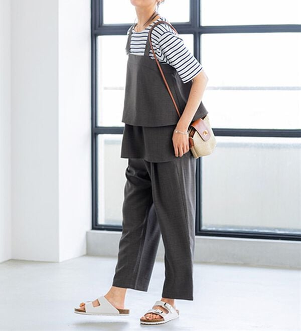 BELLUNA（ベルーナ）の「サラリ麻調素材ビスチェセットアップ（セットアップ）」｜詳細画像