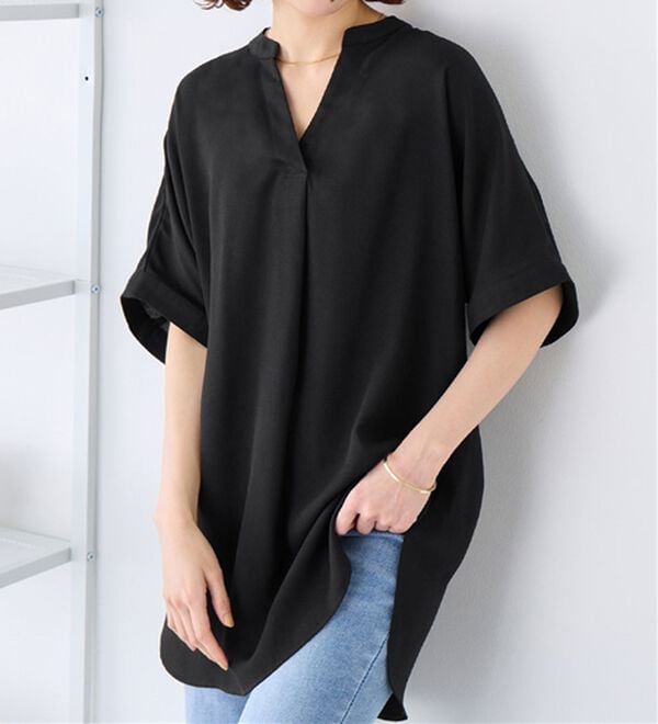 Viola e Viola（ヴィオラ エ ヴィオラ）の「【接触冷感】ひんやり！さらさらＥＡＳＹタックスキッパーチュニック（チュニック）」｜詳細画像