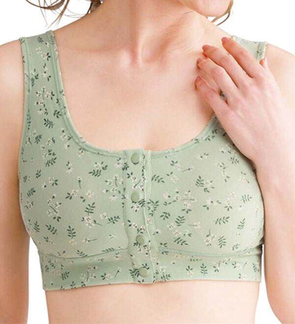 「【３色組】綿混のやさしい前開きプリントブラ（ノンワイヤーブラ）」｜詳細画像