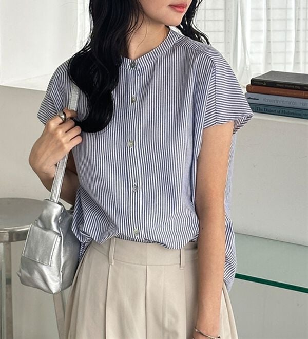 GeeRA（ジーラ）の「綿タッチフレンチスリーブブラウス（ブラウス）」｜詳細画像