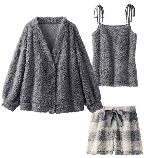 YU'NOW（ユナウ）の「モールニット風ルームウェア３点セット（パジャマ・ルームウェア）」｜詳細画像