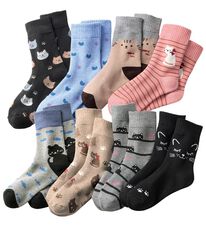 「【８足組】ネコちゃんパイルであったか靴下（靴下・ストッキング）」