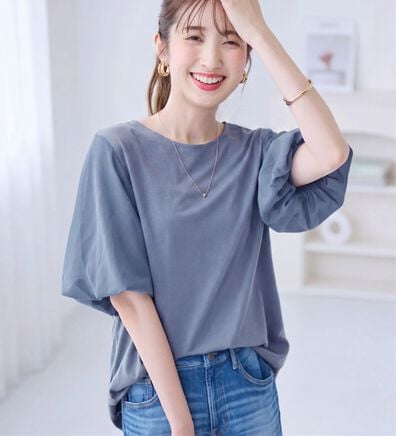 alotta（アロッタ）の「袖異素材バルーンＴシャツ（カットソー）」
