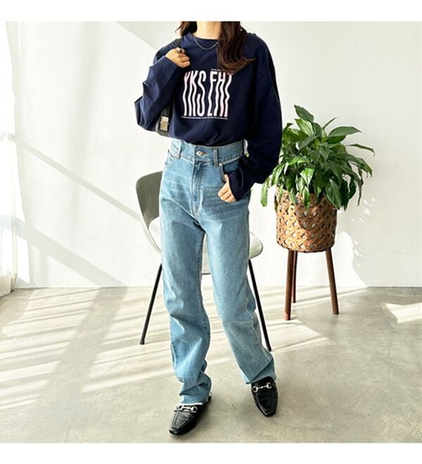 GeeRA（ジーラ）の「綿１００％アソートロゴロングＴｅｅ（カットソー）」｜詳細画像