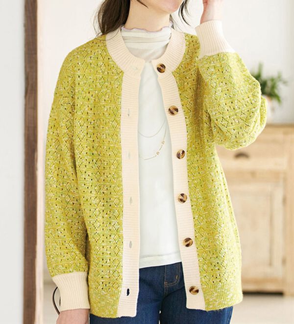 BELLUNA（ベルーナ）の「メランジニットゆったりカーディガン（ニットカーディガン）」｜詳細画像