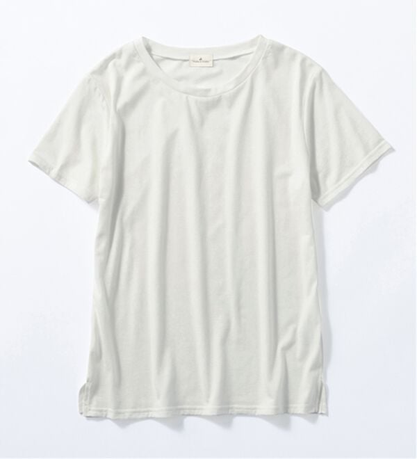 Viola e Viola（ヴィオラ エ ヴィオラ）の「【５つの機能付】毎日着たい！クルーネックＴシャツ（Tシャツ）」｜オフホワイト