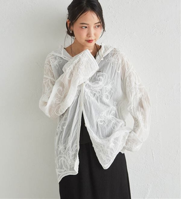 RANAN（ラナン）の「コード刺繍フードシャツ（シャツ）」｜詳細画像