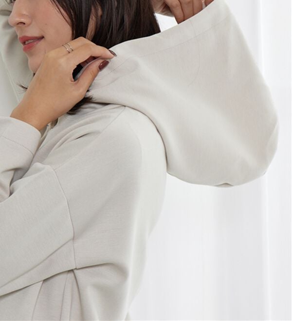 BELLUNA（ベルーナ）の「衿デザインロング丈パーカー（パーカー）」｜詳細画像
