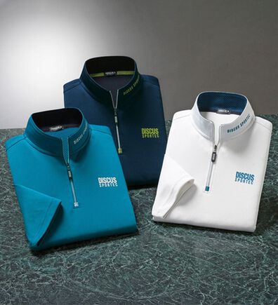 「【３色組】＜ディスカススポテック＞スポーティハーフジップ５分袖プルオーバー（メンズシャツ）」
