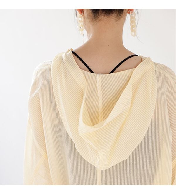 GeeRA（ジーラ）の「シアー素材ストライプアノラックパーカー（パーカー）」｜詳細画像