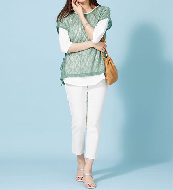 BELLUNA（ベルーナ）の「ラッセルレースサイドリボンアンサンブル（アンサンブル）」｜詳細画像