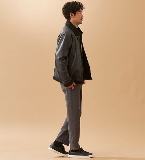 「裏ボアレザー調ジャケット（メンズジャケット）」｜詳細画像