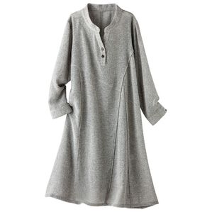 BELLUNA（ベルーナ）の「ウール混ガーゼ素材杢調切替チュニック（チュニック）」｜杢グレー