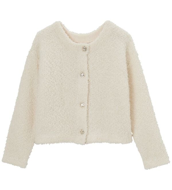 RANAN（ラナン）の「前後2WAYリボンヤーンショート丈カーディガン（ニットカーディガン）」｜詳細画像