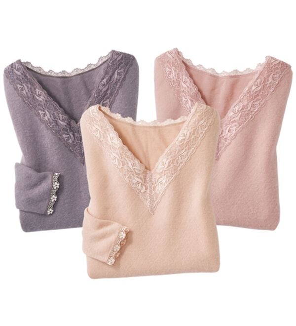 「【３色組】暖かウール入り両起毛インナー（肌着・インナーウェア）」｜3色組