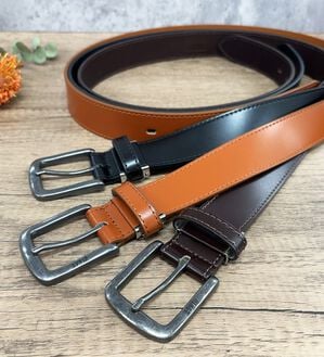 「【EDWIN】紳士牛床革Sステッチ35ベルト（メンズベルト）」｜詳細画像