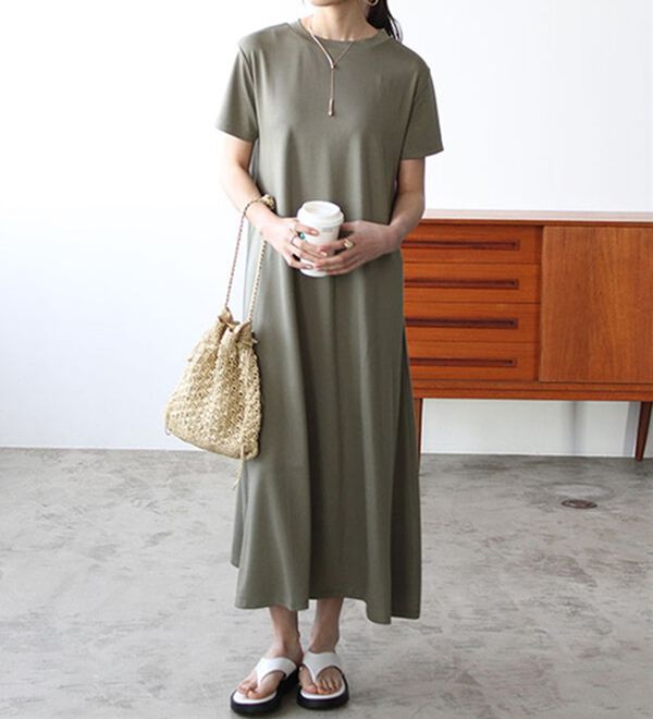 GeeRA（ジーラ）の「【接触冷感】フレアーシルエットロングワンピース（ロングワンピース）」｜詳細画像