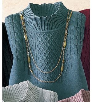 ルフラン（ルフラン）の「コットンシルクカシミヤの優美なニット（ニット・セーター）」｜ブルーグレー