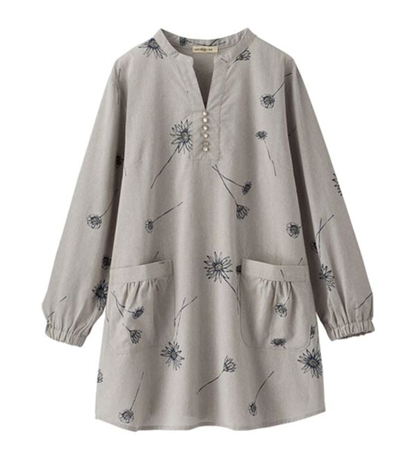 BELLUNA（ベルーナ）の「綿１００％平織りしっかり素材かっぽうチュニック（パジャマ・ルームウェア）」｜詳細画像