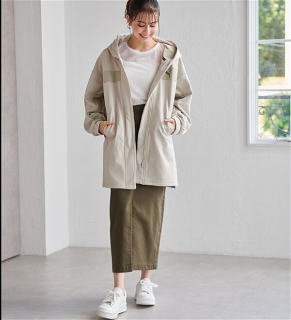 RANAN（ラナン）の「＜ｐｕｍａ＞ワンライン　フリースフーディ（ハーフコート）」｜詳細画像