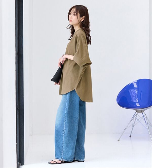 BELLUNA（ベルーナ）の「綿１００％楊柳素材ドルマンチュニック（チュニック）」｜詳細画像