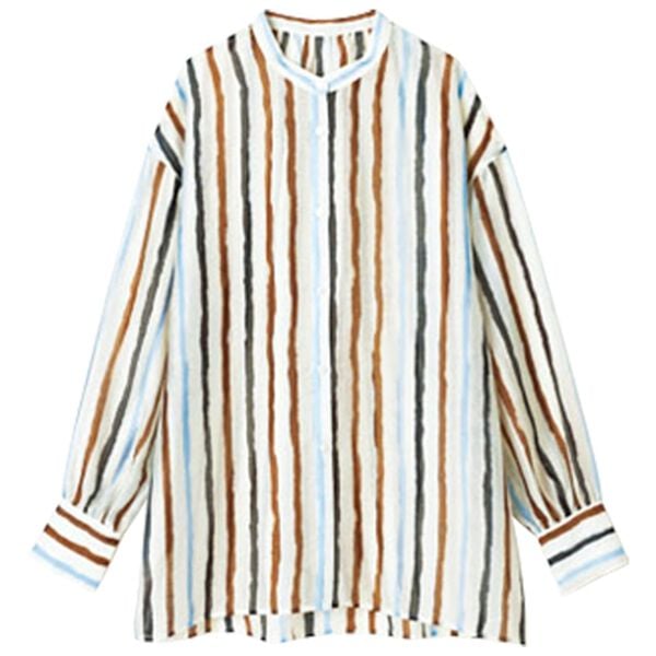 RANAN（ラナン）の「配色ストライプシャツ（シャツ）」｜詳細画像