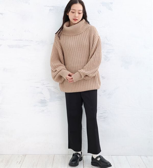 A HAPPY MARILYN（アハッピーマリリン）の「【Ｌ～４Ｌ】カラーを楽しむおしゃゆるチャンキーニット（ニット・セーター）」｜詳細画像