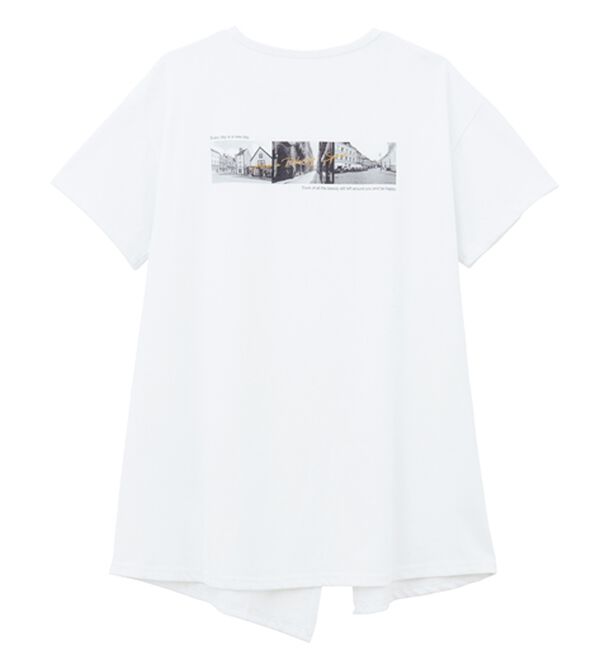 RANAN（ラナン）の「【ひんやり】ロゴプリントチュニックTシャツ（Tシャツ）」｜詳細画像