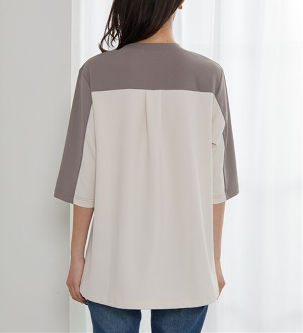 BELLUNA（ベルーナ）の「ドロスト使い配色デザインチュニック（チュニック）」｜詳細画像