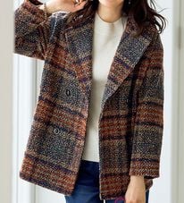 BELLUNA（ベルーナ）の「ビッグチェック柄コート（ハーフコート）」